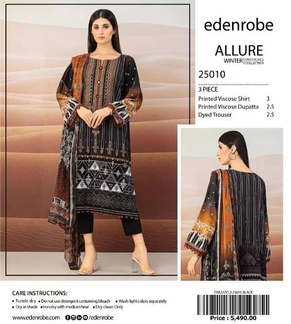 EDENROBE VISCOSE/3PCS/NEW LATEST DESIGN/UNSTITCHED 9