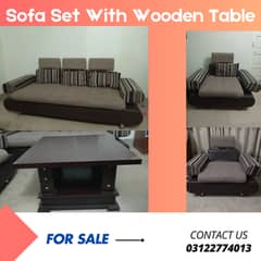 #SofaForSale #WoodenTableForSale #5 Seater Sofa Set Along With Table