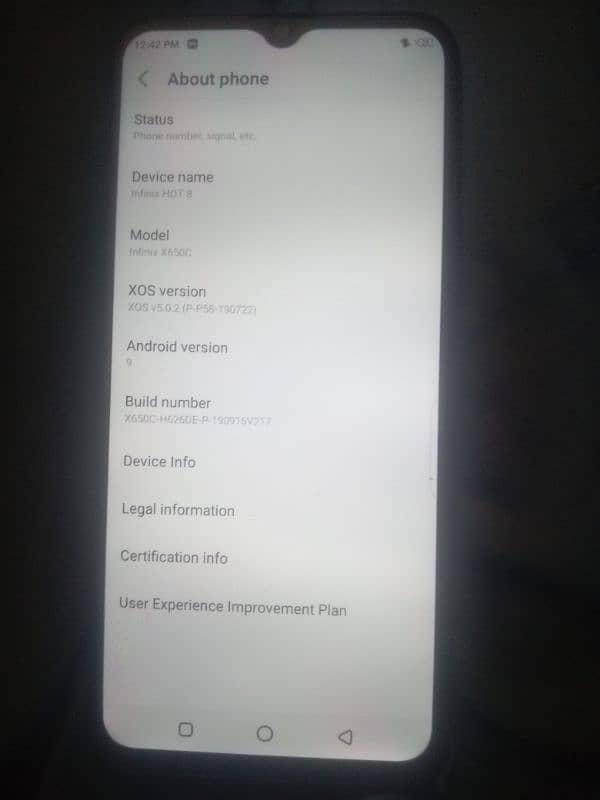 device name: Infinix hot 8       Model no: Infinix X650c 6