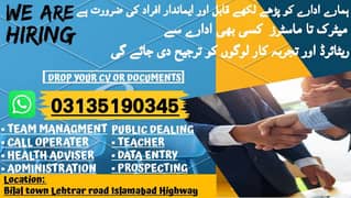 Staff Required Jobs |Data Entry,Call Operator,Management} Jobs