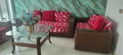 Used sofa plus table