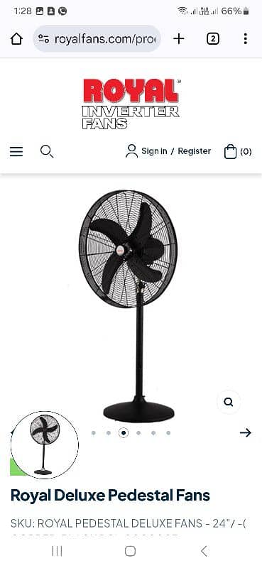 Royal pedestal fan 24' new 4