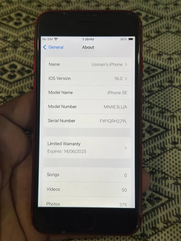 IPHONE SE 2022 3rd Genration 64GB Non PTA JV sim Non active 0