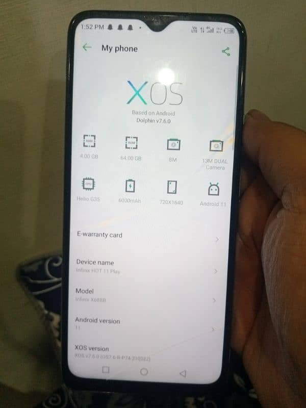 infinix hot 11 play condition 10/8 with box 3