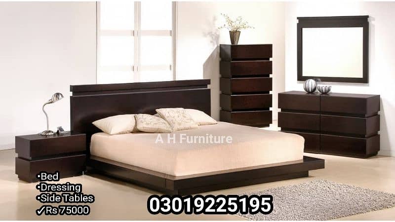 ASH Wood Bed Set/Bedroom Set/Bed set/03019225195 1