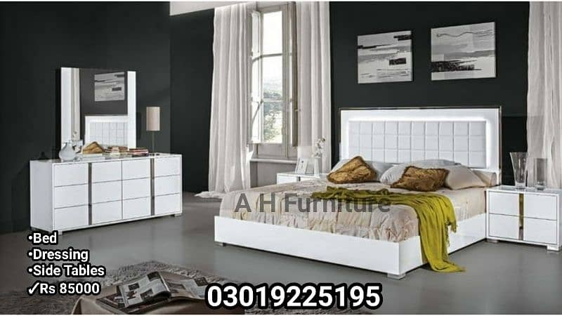 ASH Wood Bed Set/Bedroom Set/Bed set/03019225195 5