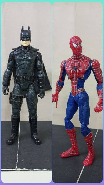 The Batman 2023 movie figure and The Spiderman 3 movie deluxe figure 0