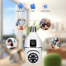 PTZ Bulb WIFI Dual 2 Lens Camera 0