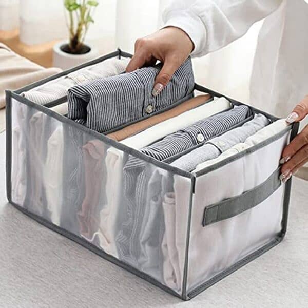 7 Clothes Drawer Organizer Jeans Storage Box Large Size 0