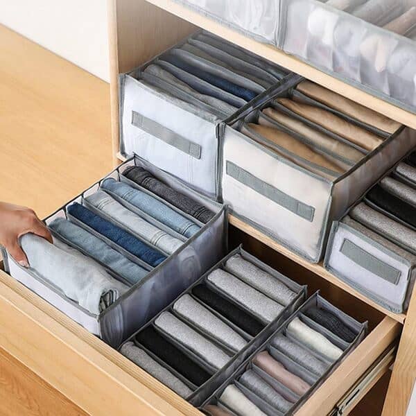 7 Clothes Drawer Organizer Jeans Storage Box Large Size 3