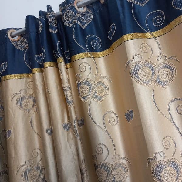 5 curtain in blue nd golden colour 0