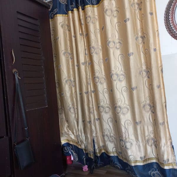 5 curtain in blue nd golden colour 3