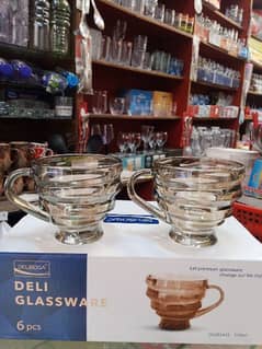 Brown Chrome Glass Cups set