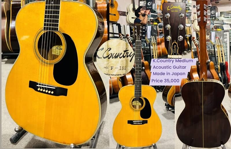 Yamaha F-360 TBS Jumbo acoustic guitar, Nylon, Electric, Bass, Piano, 8