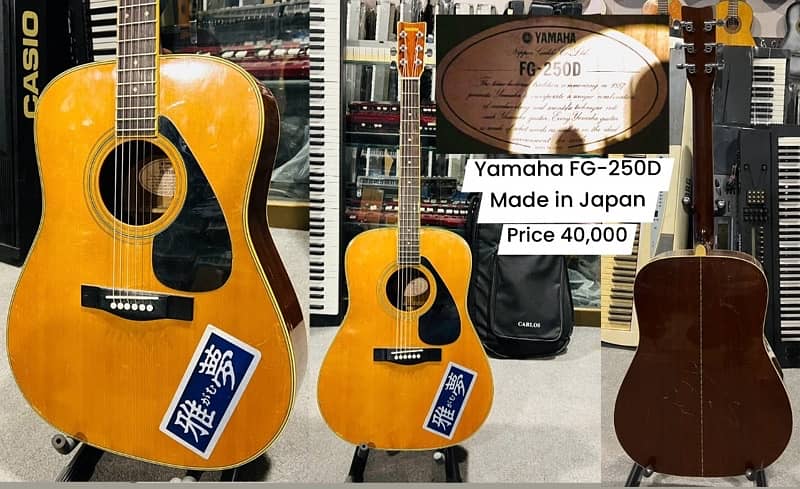 Yamaha F-360 TBS Jumbo acoustic guitar, Nylon, Electric, Bass, Piano, 17