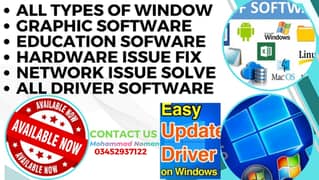 All types of Softwares/Windows Installation on Laptops, Desktops