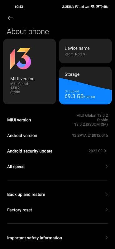 Redmi Note 9 - "Xiaomi (10/10 condition) 2