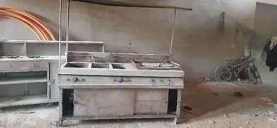 Urgent sale Double bucket fryer with hot plate