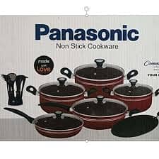 PANASONIC Non Stick Cooking Set 18pcs. (Black Color)