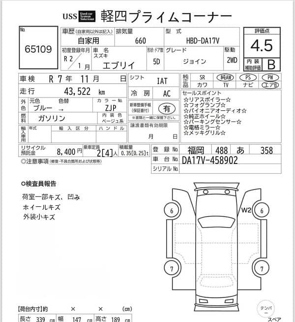 Suzuki Every 2020 4.5 grade full option Bumper to Bumper original 1