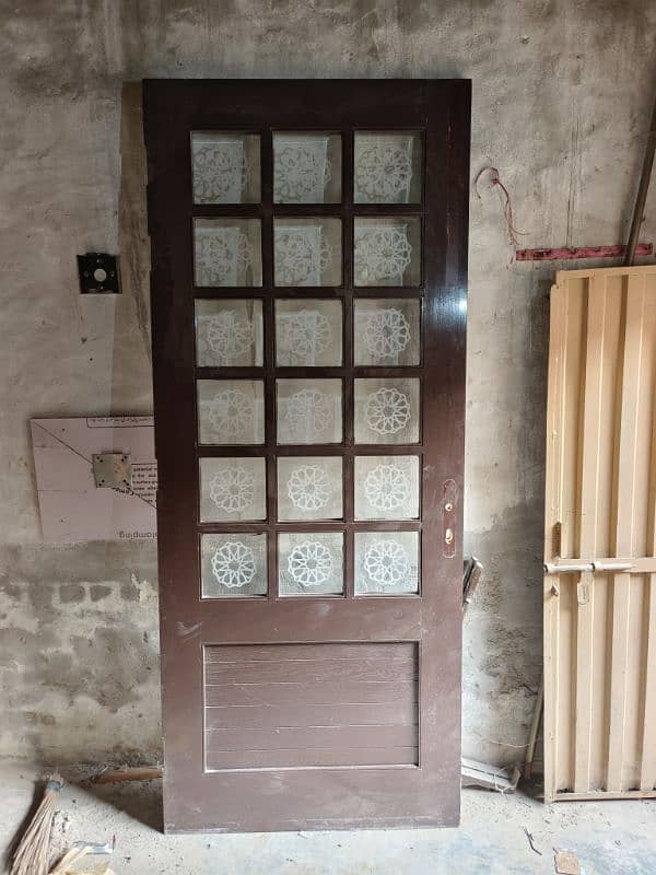 Solid door, sheshe wala. . . 8ft wala 0