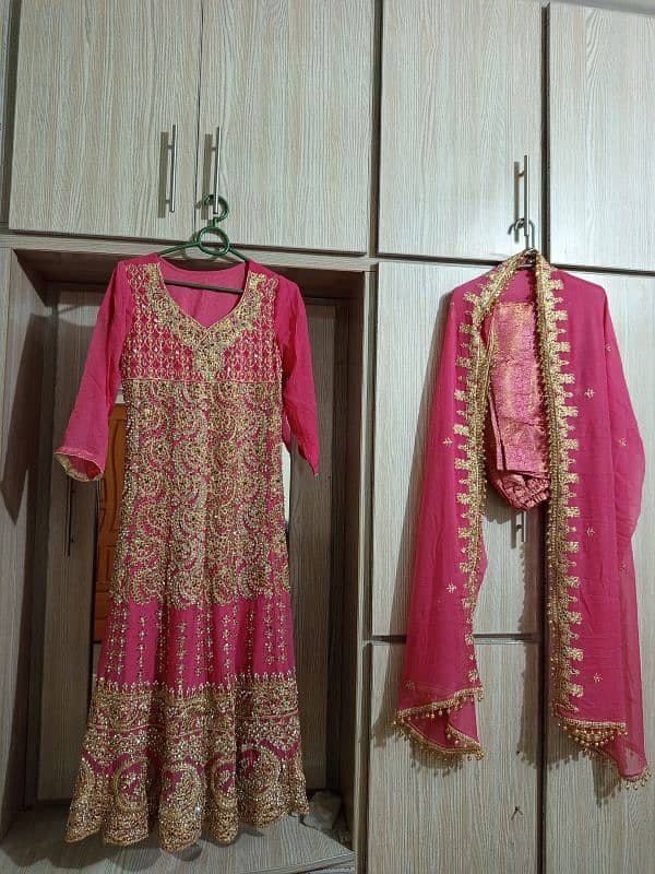 pink colour maxy with duppata and shalwar for sale 2