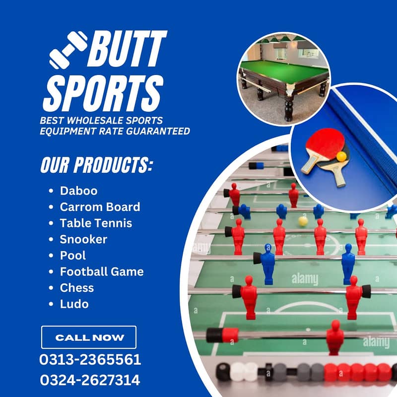 FOOTBALL GAME , FOSSBALL , TABLE TENNIS , ROD GAME , SNOOKER TABLE 6