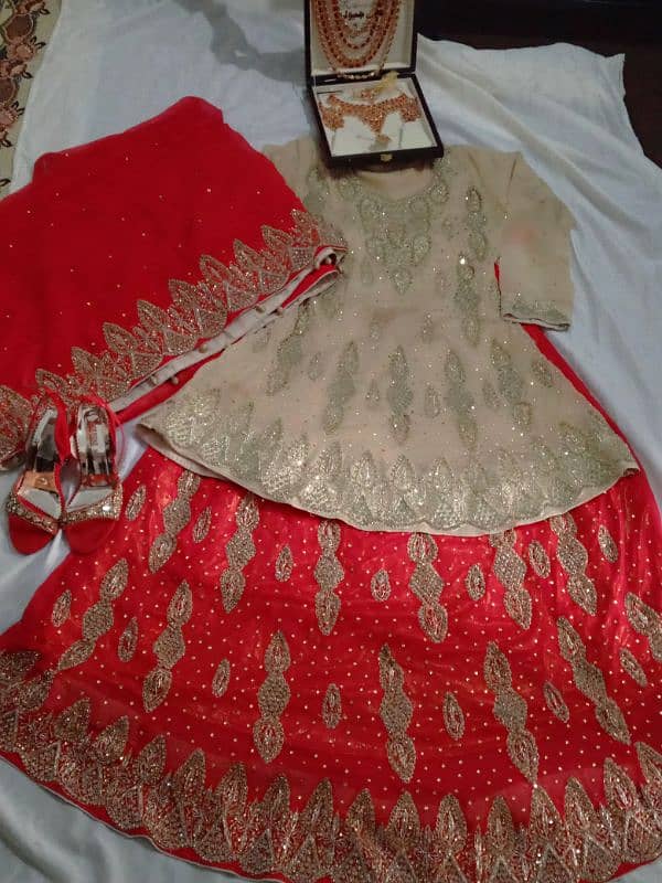 bridal dress,heels , jewelry for barat available for sale 1