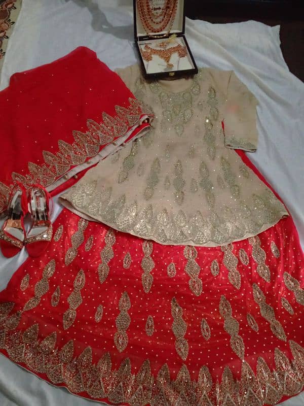 bridal dress,heels , jewelry for barat available for sale 2