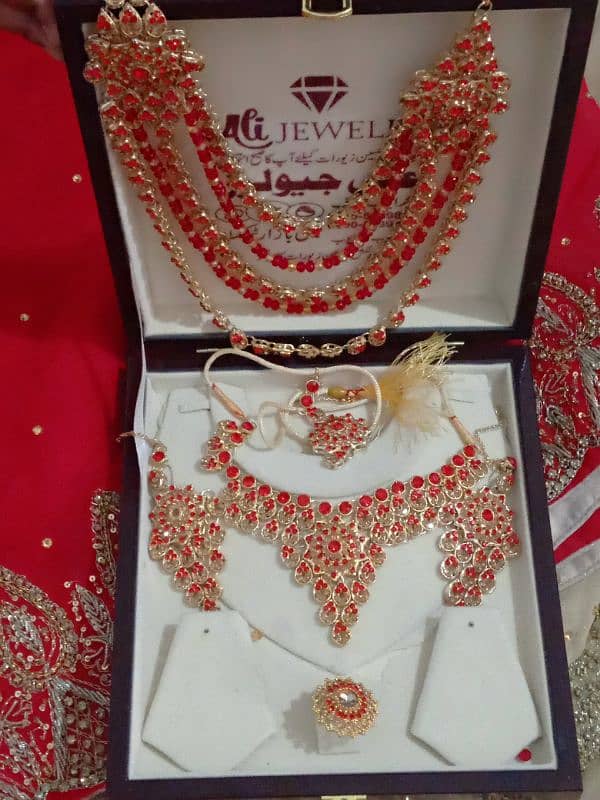 bridal dress,heels , jewelry for barat available for sale 6