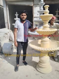 yellow limestone fountain