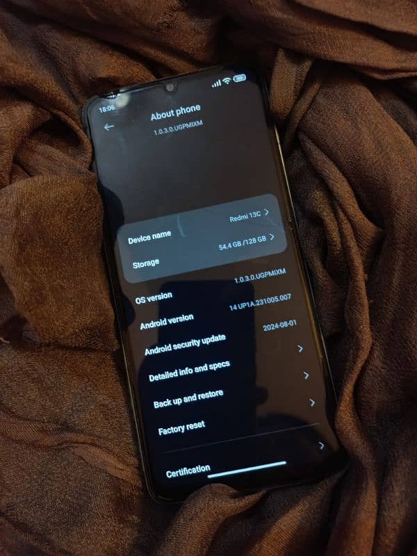 redmi 13c open box used 2 months 6