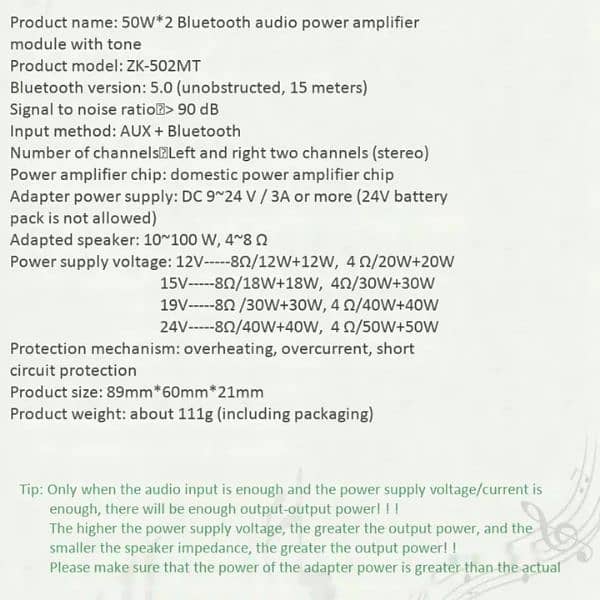 Bluetooth 5.0 Subwoofer Amplifier Board 2.0 Channel 10