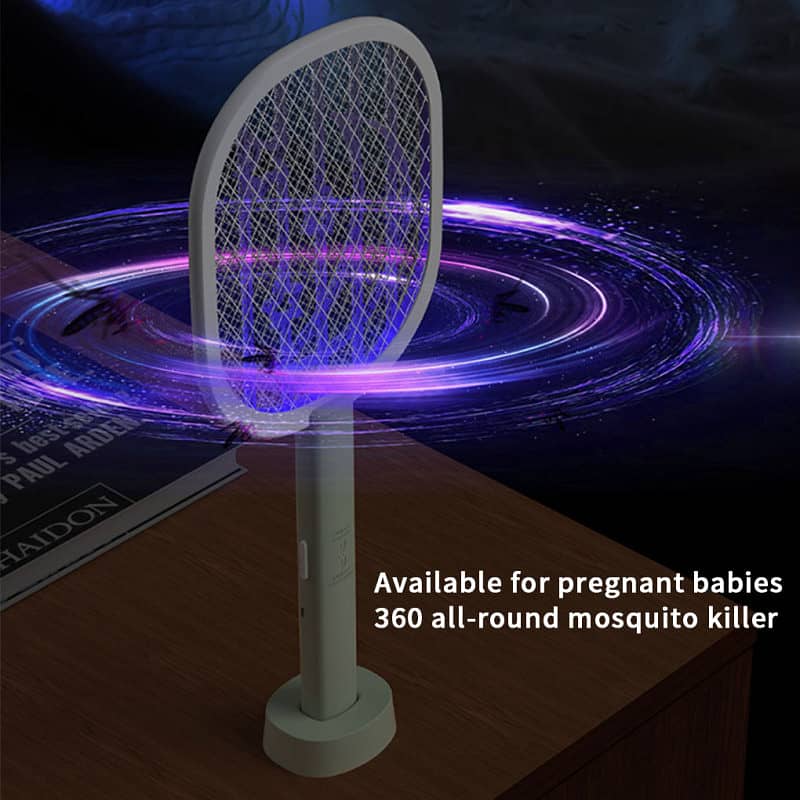 Electric Rechargeable Mosquito Racket Killer 2 In 1 With Base Holder 2