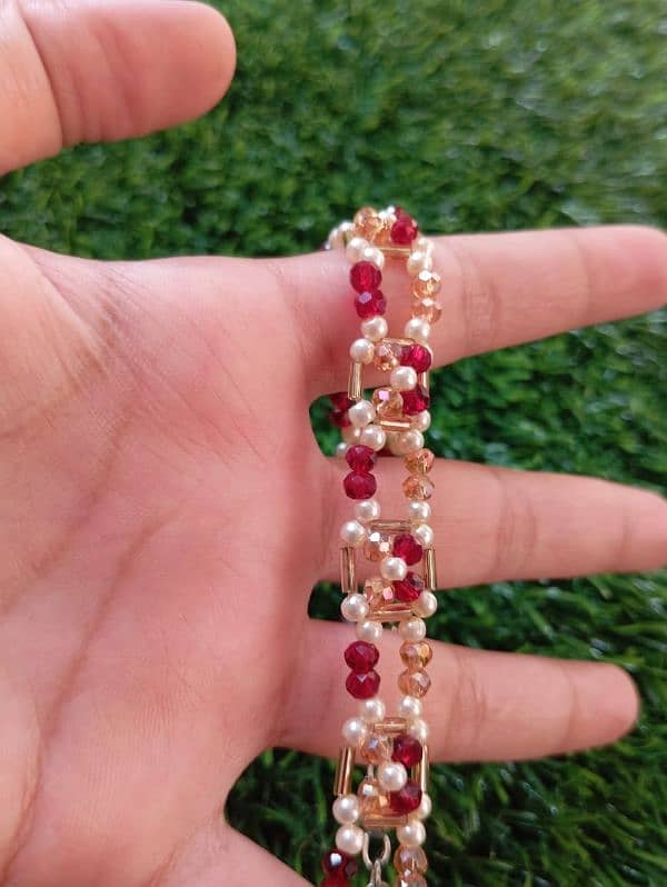 Crystal+pearl beads Bracelet 0