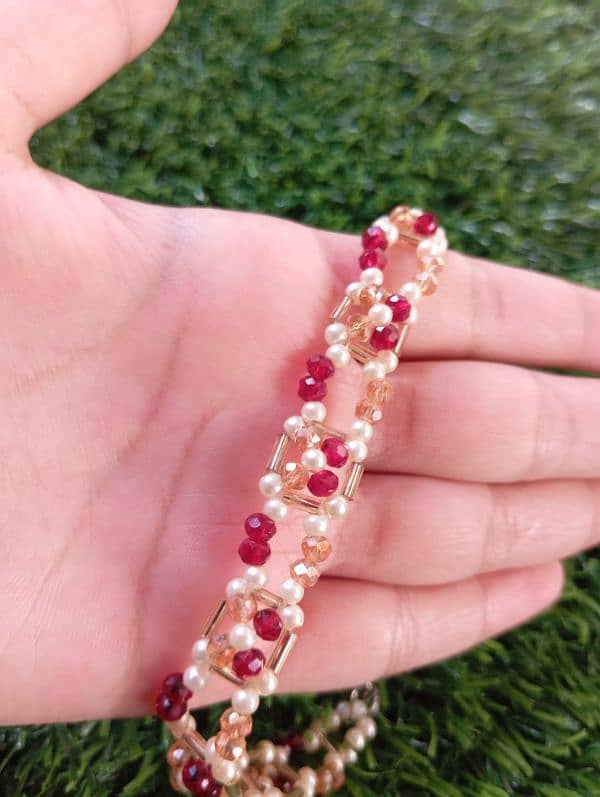 Crystal+pearl beads Bracelet 2