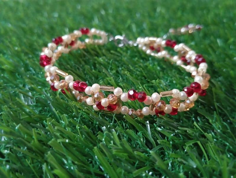 Crystal+pearl beads Bracelet 7