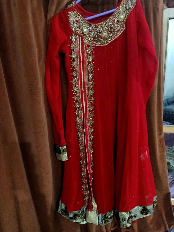 anari red fancy frock 0