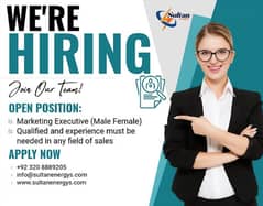 we are hiring sales staff male and female