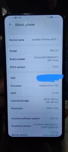 Y9 prime 2019 128GB