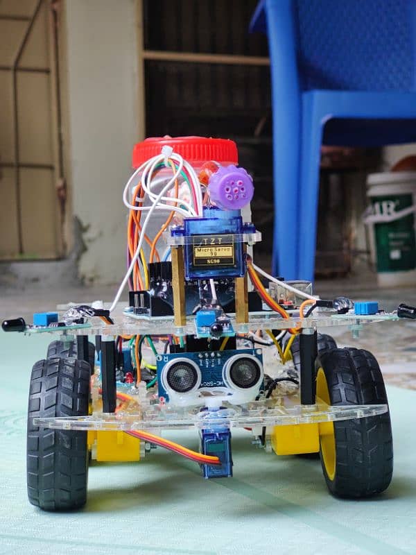 Arduino Based Fire Fighting and Obstacle Avoiding Robot 3