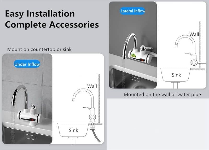 Electric Instant Hot Water Heater Faucet with Temperature Display 5