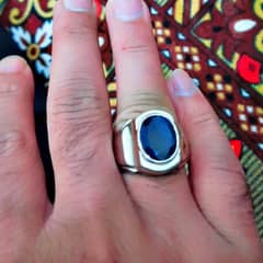 SILVER RING WITH ORIGINAL NEELUM STONE.