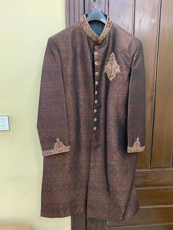 Dulha Sherwani Branded-Brown 0