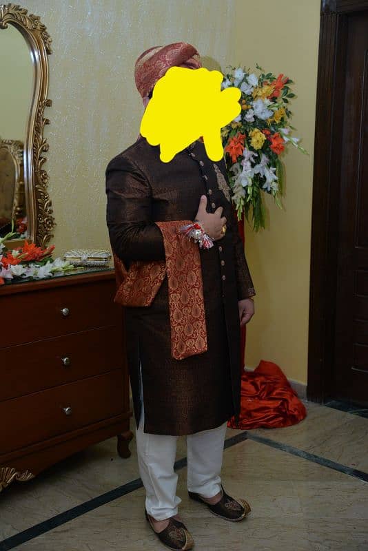 Dulha Sherwani Branded-Brown 9