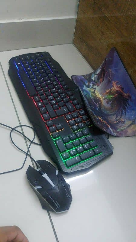 wired keyboard and mouse with free mouse pad RGB 2