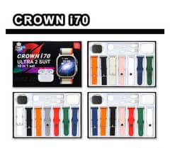 Crown I70 Ultra 2 Suit 10+1 Set Big 2.20 Smart Watch And Airpods