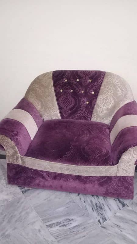 Purple Sofa Set 5 Seater 2