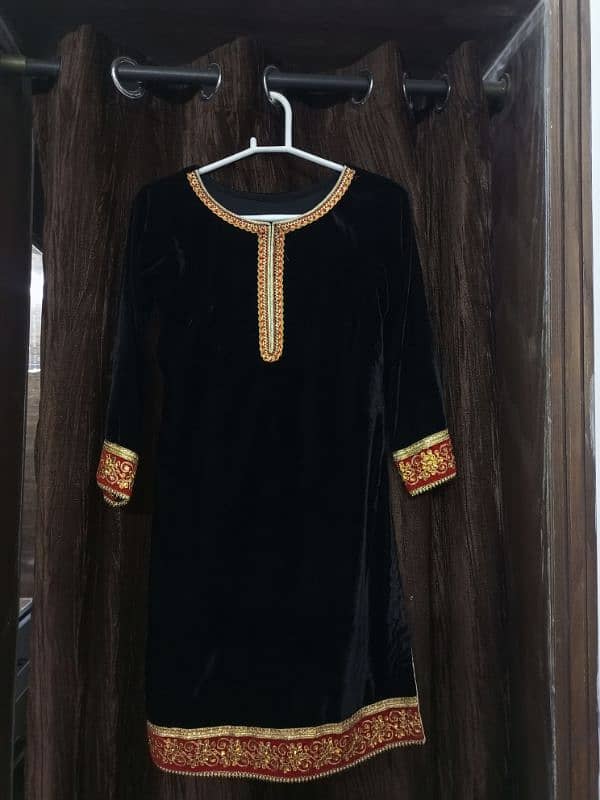 velvet wedding dress black color 2