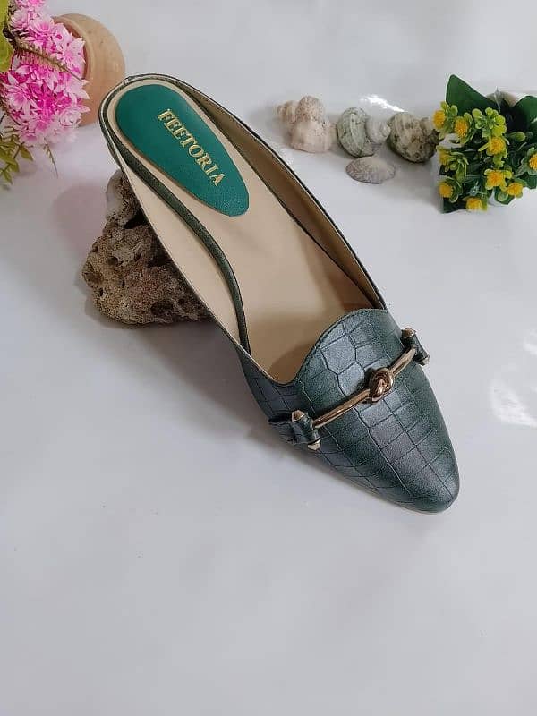 whoman casual shoes green leather mules chic for every occasion 1